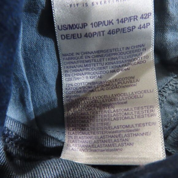 NYDJ Jeans Marilyn Straight Women 10P Petite Blue Rhinestone Lift Tuck Stretch - Picture 12 of 13